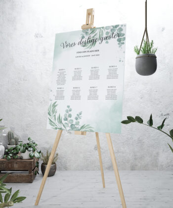 Floral Green bordplansskilt 50x70 cm