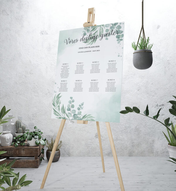 Floral Green bordplansskilt 50x70 cm
