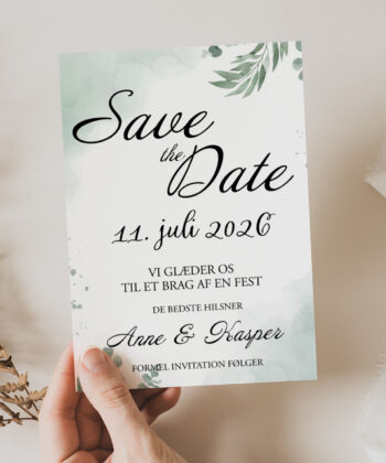Floral Green Save The date A5