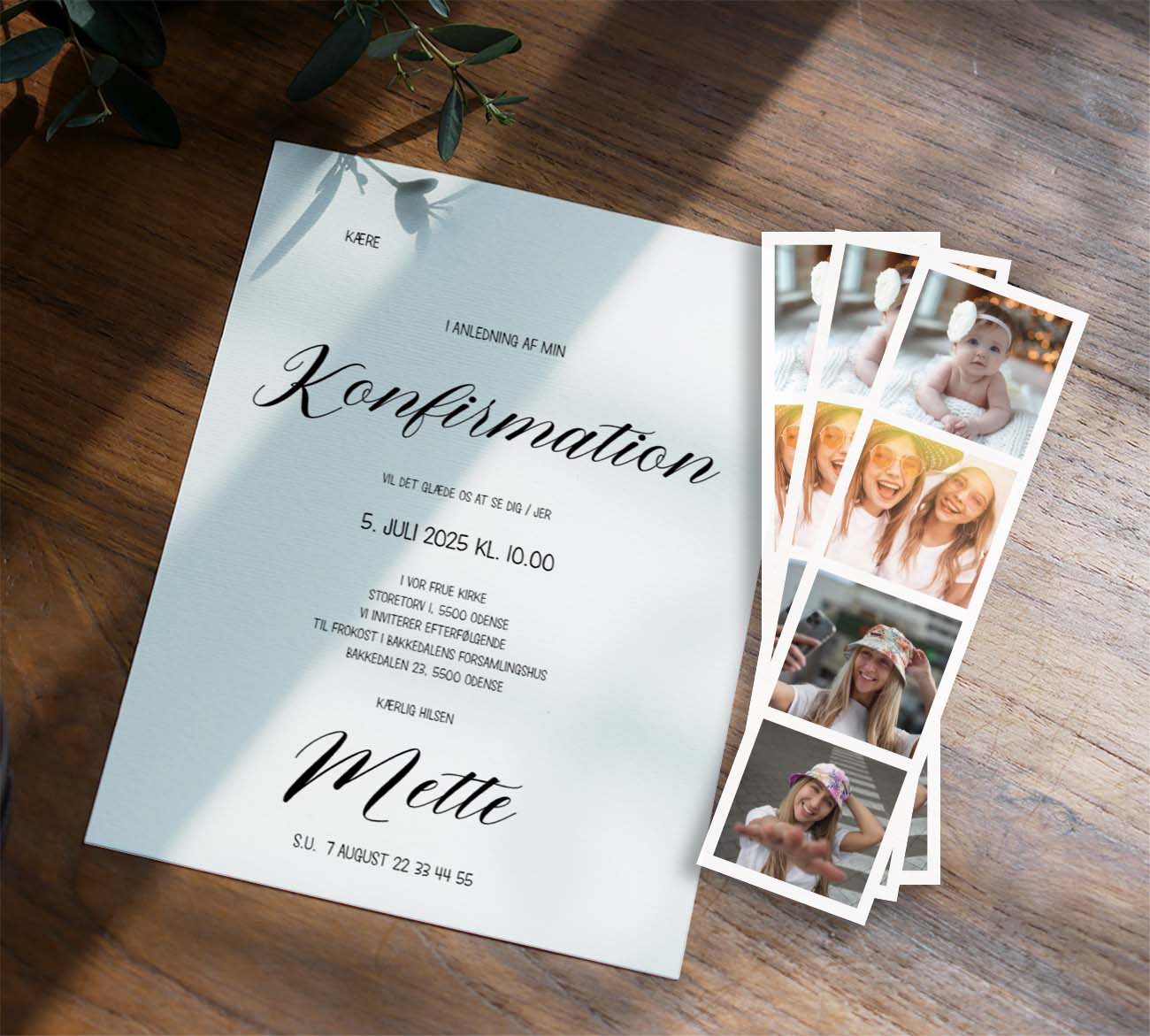 Simpel A5 konfirmation invitation